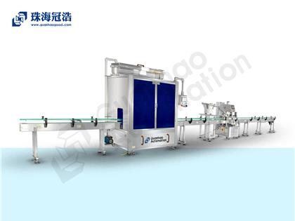 自動16頭醫(yī)用鹽水防腐灌裝、旋蓋生產(chǎn)線
